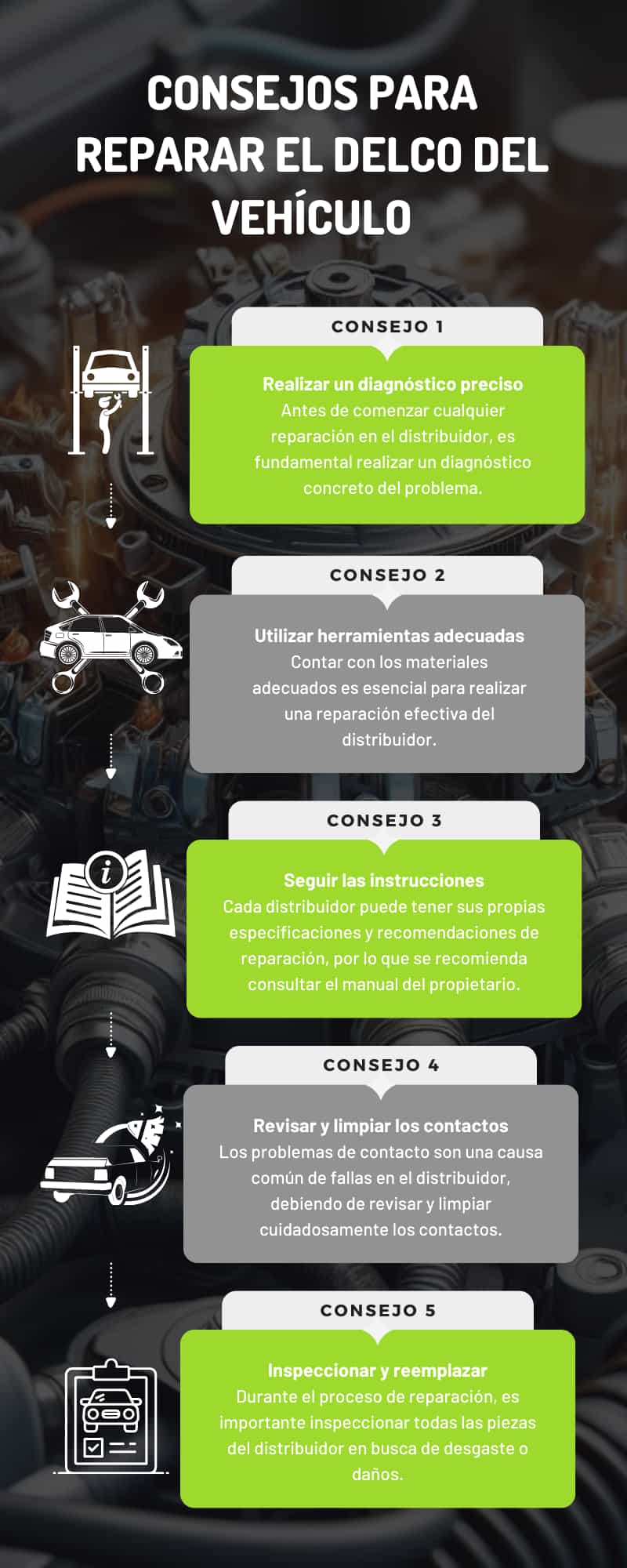 Consejos para reparar el delco del vehículo