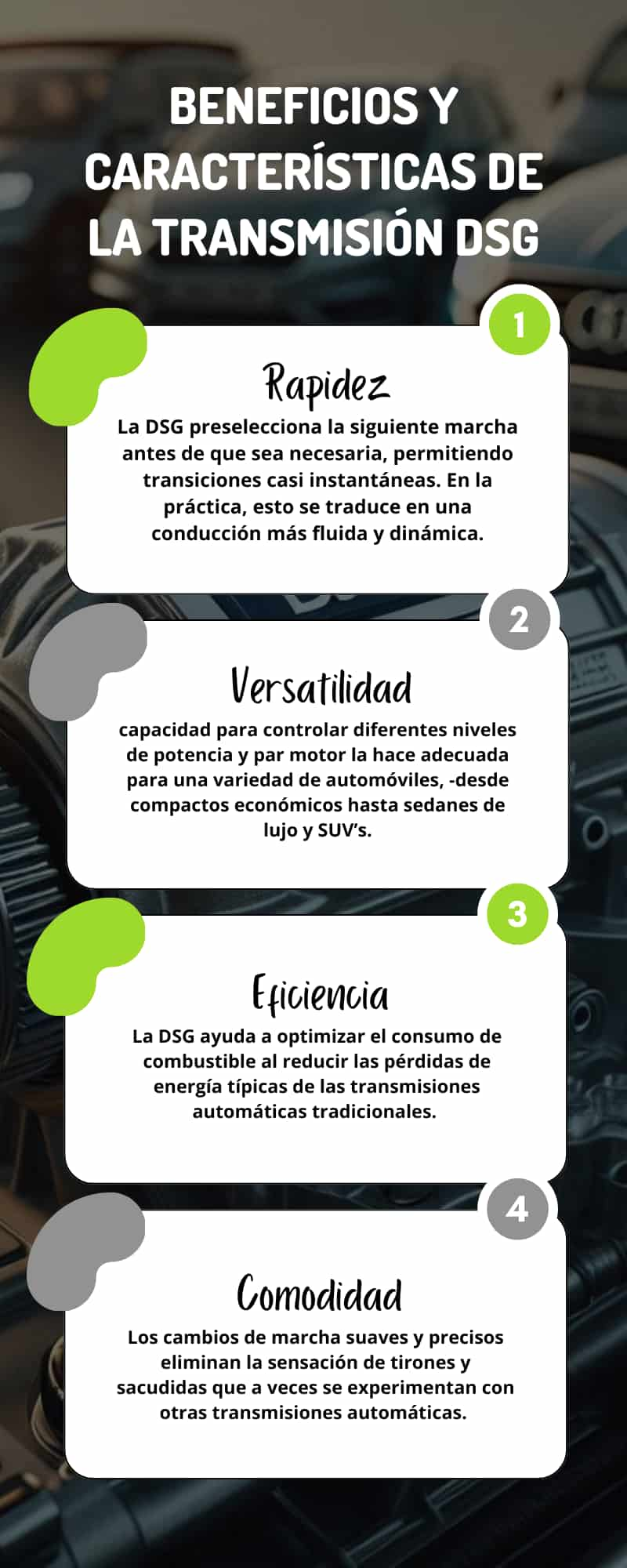 Principales beneficios y características de la transmisión DSG