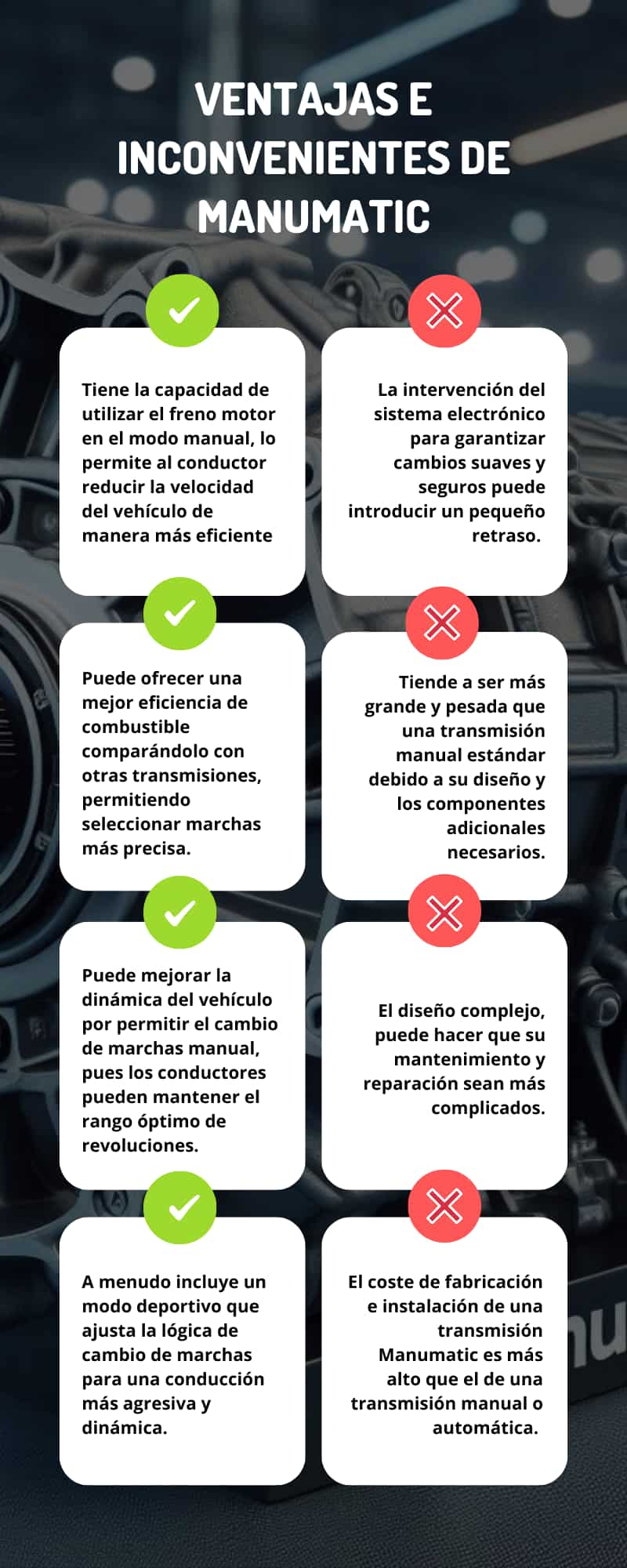 Ventajas e inconvenientes de la caja de cambios Manumatic