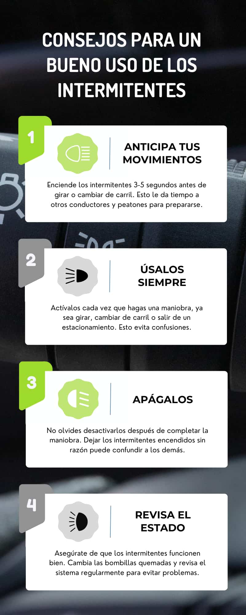 Intermitentes en el coche: Todo sobre la señalización al cambiar de carril