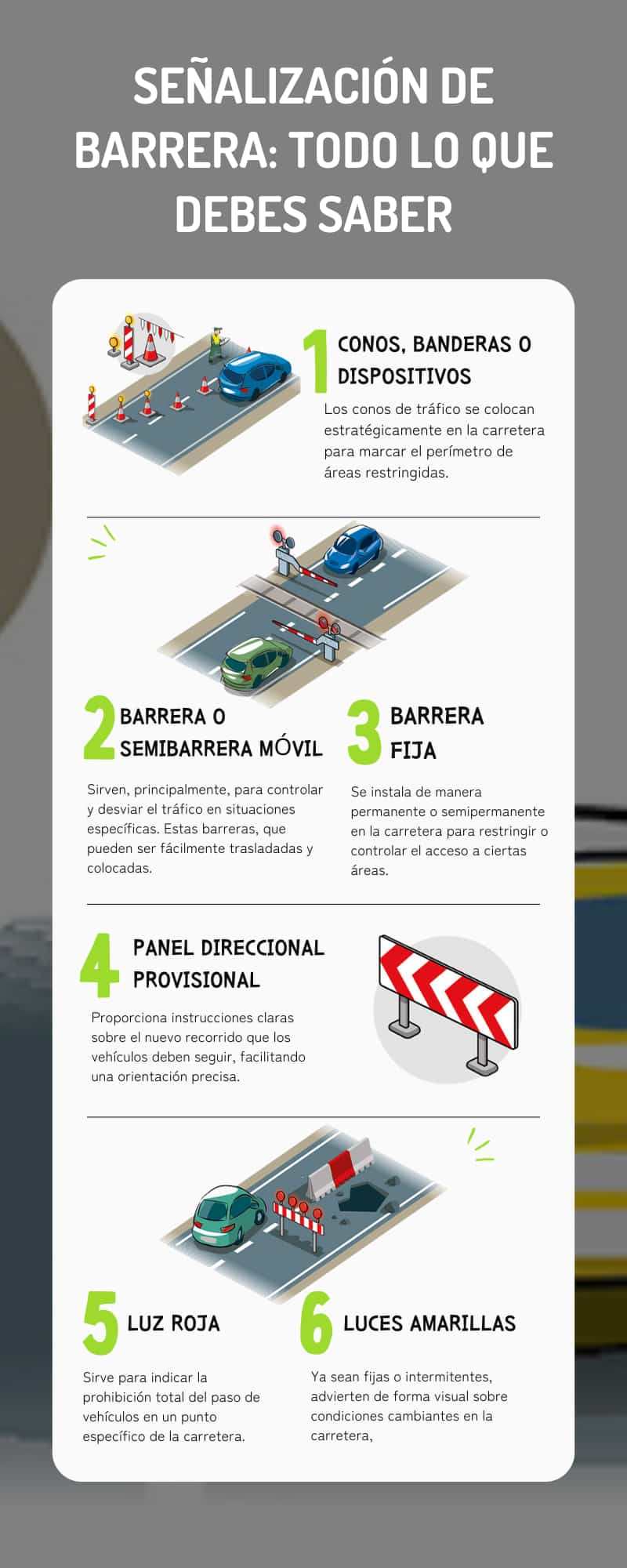 Señalización de barrera en carretera - Tipos y objetivos